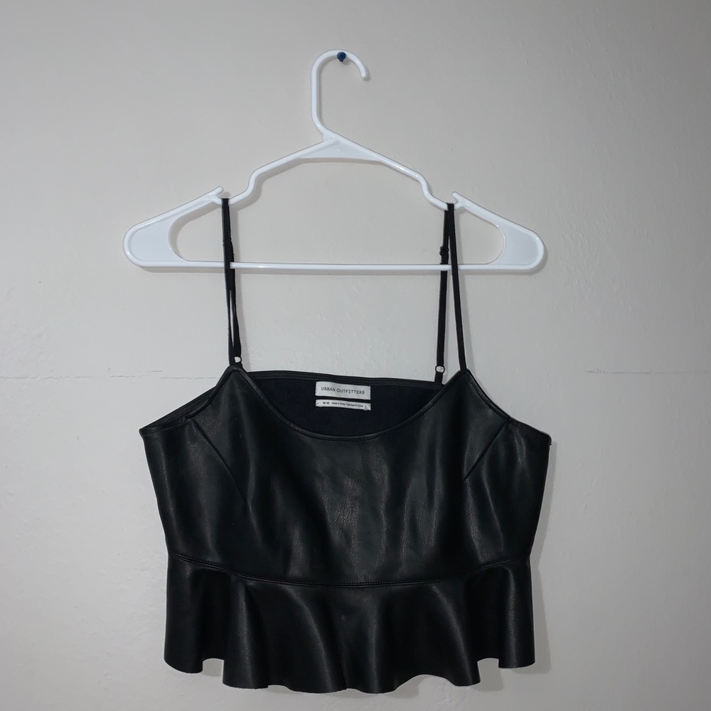 Stylish Pleather Crop Top